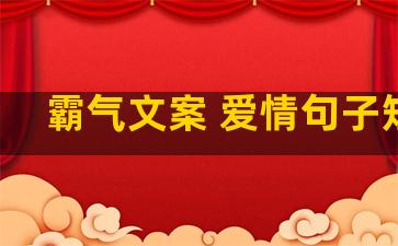 霸气文案 爱情句子短句